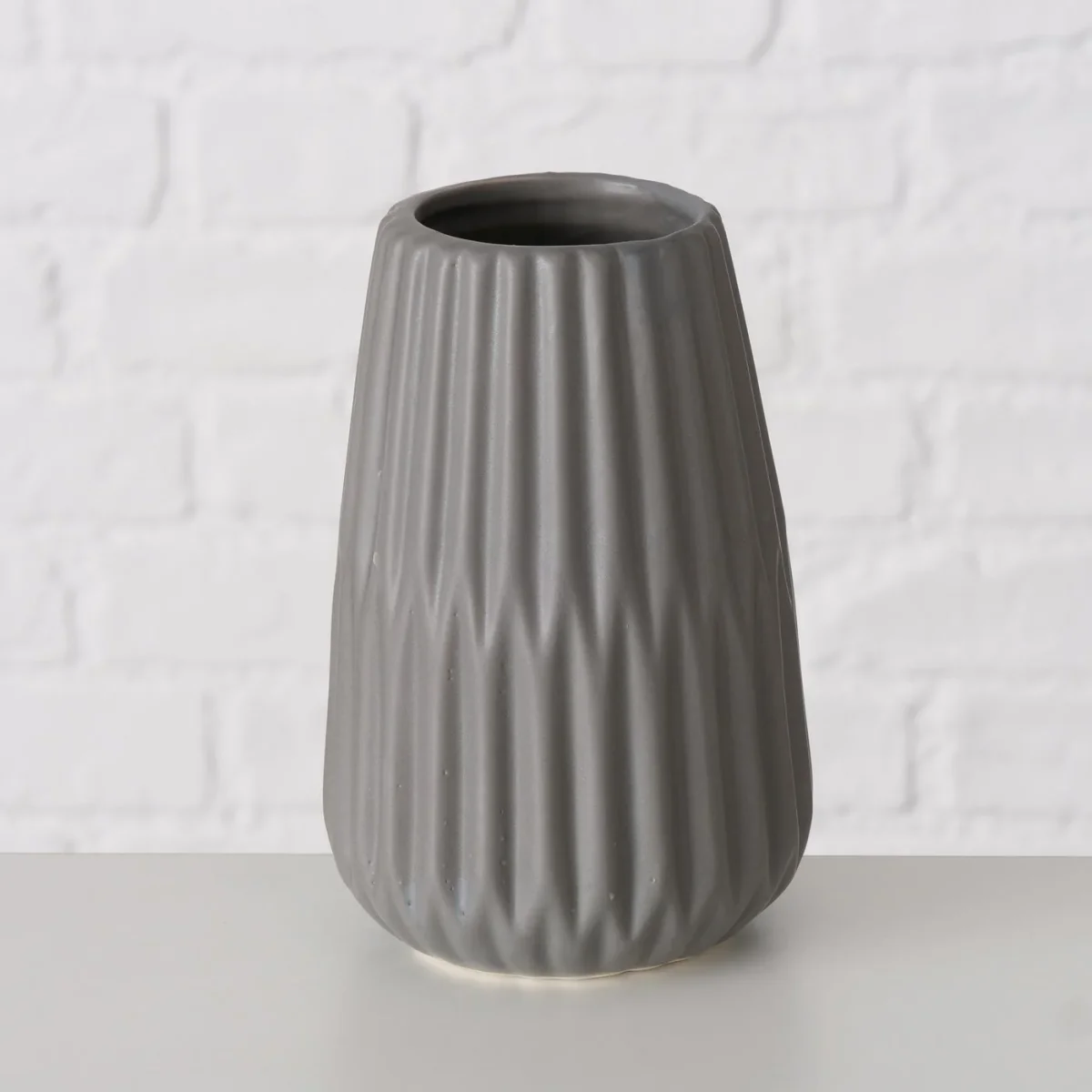 Vase Konus in Grau – Bild 3