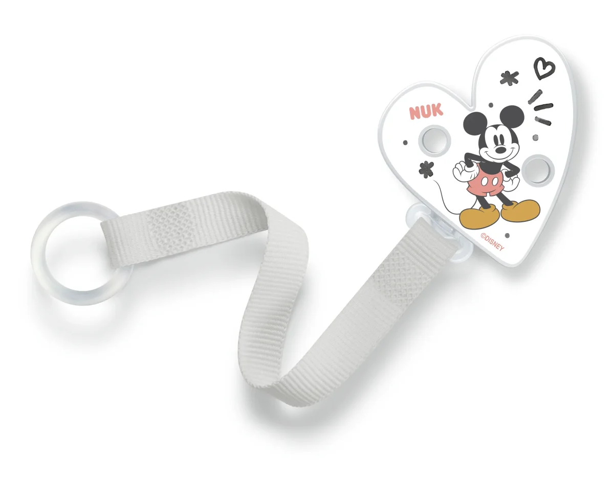 NUK Schnullerband Mickey Maus für Schnuller mit & ohne Ring – Bild 2