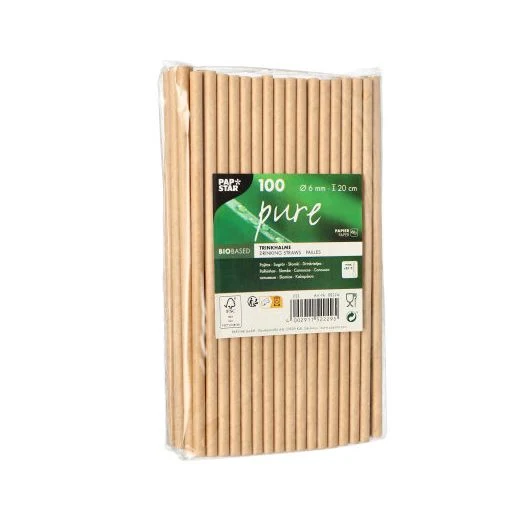 Papierstrohhalme "pure" Ø 6 mm · 20 cm braun 100stk – Bild 3